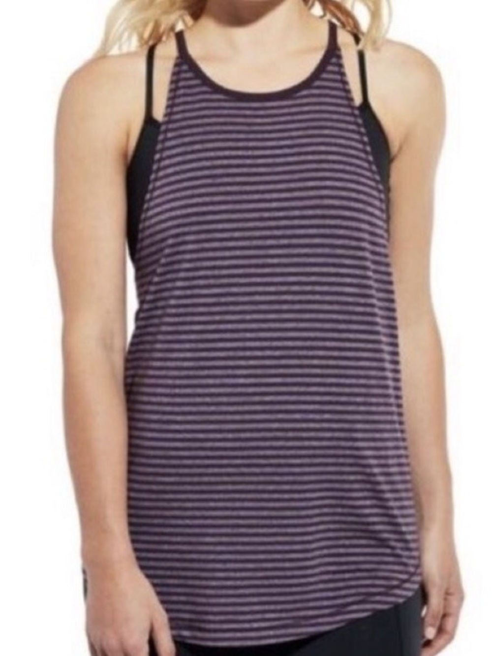 CALIA by Carrie Underwood Striped Tank in Purple and Black